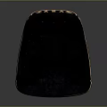 Luxury Navy Blue Accent Chair With Tufted Backrest Gold Metal Legs And Swirl Pattern Trim