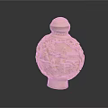 Elegant Carved Perfume Bottle With Landscape Figure Patterns And Ivory White Design
