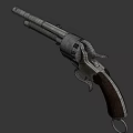 Vintage Revolver With Metal Texture Wooden Grip And Old Era Design