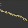 Shiny Silver Metallic Fashion Chain With Linked Rings For Clothing Accessory