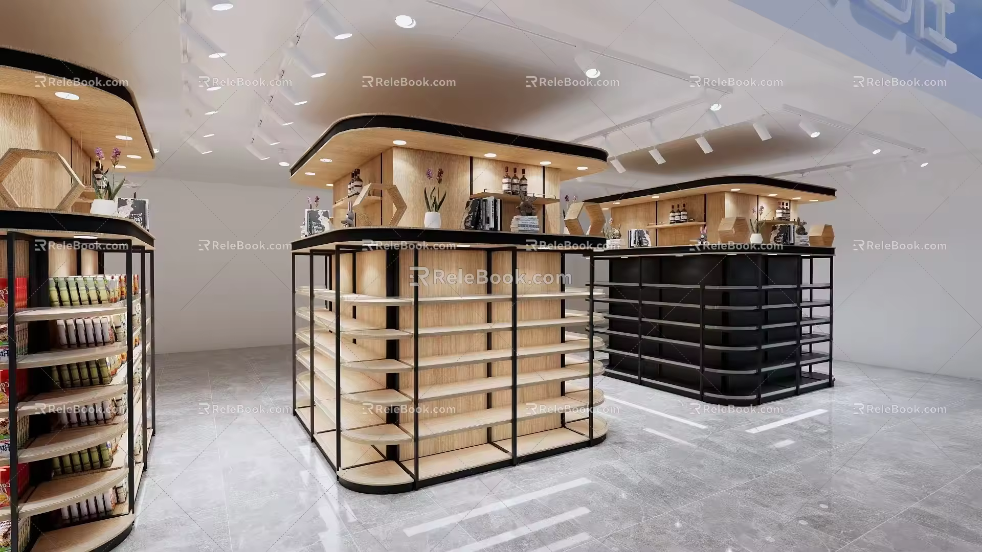 Supermarket shelf column 3d model