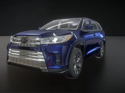 Toyota Blue SUV With Modern Front Grille And Sleek Body Design 3d model