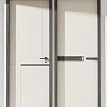 Modern Swing Doors With White Panels Black Frames And Various Handle Designs 3d model