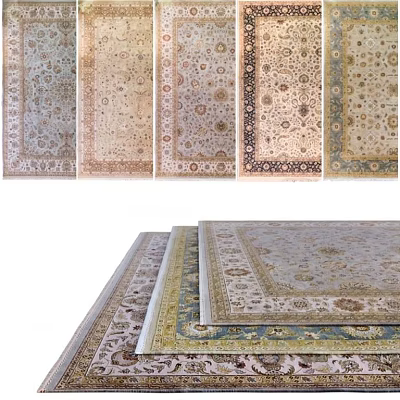 Multiple Square Area Rugs With Traditional Patterns And Various Colors For Home Decor 3d model