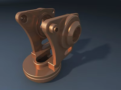 Road Infrastructure Metal Component With Copper Colored Connecting Structure For Traffic Support Systems 3d model