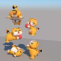 Cute Tiger Dolls In Various Poses Holding Ball Lying Down And Standing