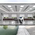 Bright Spacious Modern Conference Room With Recessed Ceiling Lights Large Windows And Ergonomic Meeting Chairs