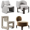 Modern Single Sofa Designs With Velvet Upholstery Unique Armrests And Wooden Legs
