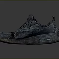 Worn Blue Vintage Sneakers With Air Cushion Sole And Distressed Design