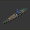 Detailed Historical Warship Scale Model With Naval Ship Structure And Design