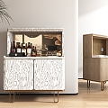 Modern Hotel Room Mini Bar Cabinet 3d model