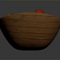Wooden Fruit Bowl With Bananas Pears And Red Apple For Home Use