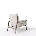 Modern Accent Chair With Light Gray Fabric Cushion And Wooden Frame Design