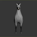 Realistic White Horse 3D Model with Black Mane and Spotted Coat