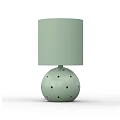 Light Green Table Lamp With Spherical Base And Black Star Patterns 3d model