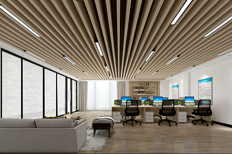 modern public office area office 3d model