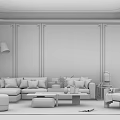 Modern sofa coffee table combination 3d model