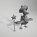 Little White Duck Mage Duck Donald Duck Pet Monster Hand Painted Style Game Style 3d model