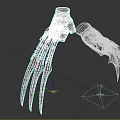 Metallic Hand Claw Weapon With Sharp Blades And Armored Design 3d model