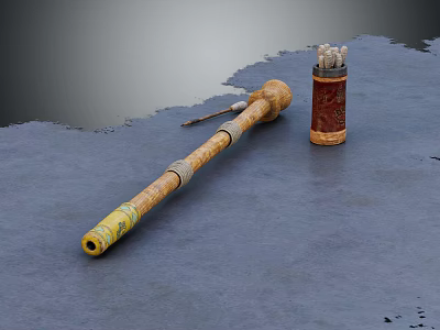Chinese style blowing dart blowing cannon dart 3d model