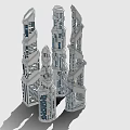 Future Architecture Featuring Sleek Tall Skyscrapers With Unique Glass Facades
