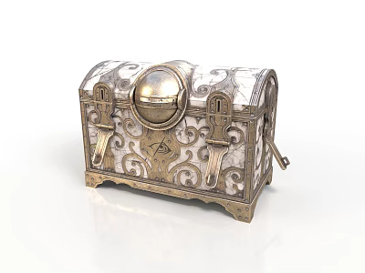 Gorgeous Style Ancient Silver Treasure Box Silver Treasure Box Marble Treasure Box Carved Treasure Box Classical Furniture Decorations Vintage Ornaments Luxury Decorations 3d model