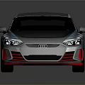 Sleek Silver Audi Sports Car With Red Wheels And Modern Front Design