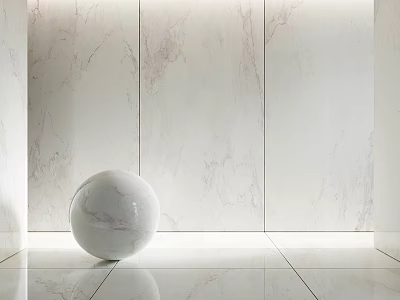 White Marble Interior Construction Components Wall and Floor with Polished Reflective Surface 3d model