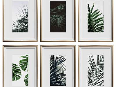 Modern plant painting green plant leaves decorative painting model