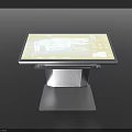 All In One Interactive Touchscreen Device With Blue Interface And Modern Stand