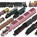 Collection Of Diverse Train Models In Different Styles And Sizes