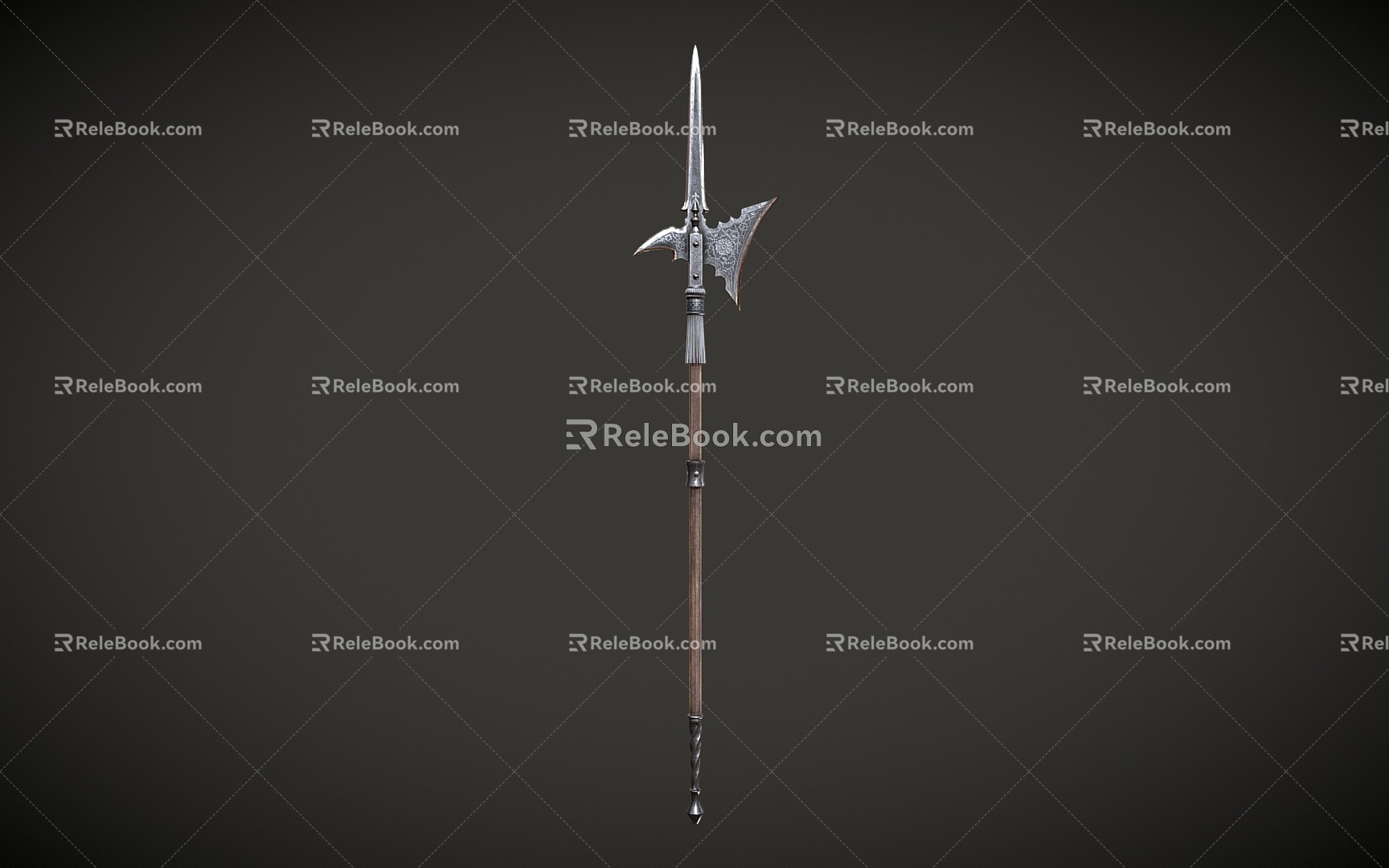 Retro halberd lance cold weapon 3d model