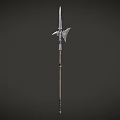 Retro halberd lance cold weapon 3d model