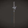 Retro halberd lance cold weapon 3d model