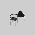 Modern Dining Chairs With Geometric Structure Curved Backrest Wooden Seat And Metal Legs