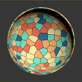 Colorful Glass Mosaic Bowl With Vibrant Multicolored Tiles For Home Decor
