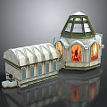 European Architecture Dome Structure With Arched Windows Stained Glass And Intricate Carved Details