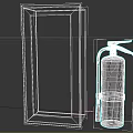 Fire Safety Equipment With Red Fire Extinguisher And Grey Storage Cabinet