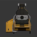 Yellow And Black Mechanical Weapon With Metallic Structure Long Barrel And Complex Parts
