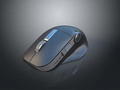 Modern Black Ergonomic Wireless Mouse With Scroll Wheel And Side Buttons 3d model