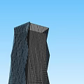 Modern High Rise Office Building With Unique Twisted Geometric Glass Facade