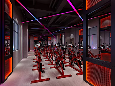 Industrial LOFT Gym Spinning Gym 3d model