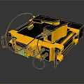 Yellow And Black Industrial Mechanical Device With Control Panel And Connecting Cables 3d model