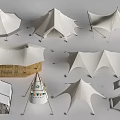 Various Styles of Outdoor Tents with Unique Structures and Canvas Material