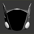 Modern Abstract Metal Sculpture With Futuristic Geometric Design Blue Black Silver Finish