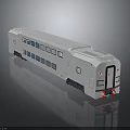 White Modern Train Carriage Model With Multiple Windows And Reflective Surface