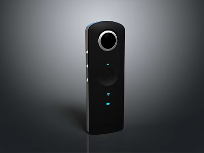 Smart Black Door Handle With Modern Design Fingerprint Recognition Buttons And Indicator Lights 3d model