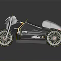 Sleek Modern Black Motorcycle Featuring Yellow Spokes Accents SWS Logo And Dashboard