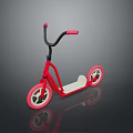 Kids Red Scooter Design With Pink Handlebars And White Deck