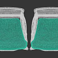 Turquoise Upholstered Armchair With Gold Frame And Damask Pattern In Luxurious Classic Style
